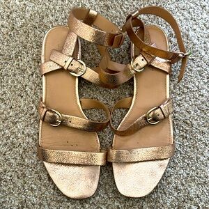 J Crew Rose Gold Sandals Size 8